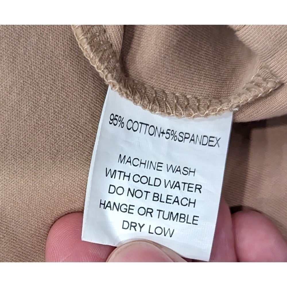 Bohme Short Sleeve Khaki Top Cotton Blend Size Large - Picture 6 of 7